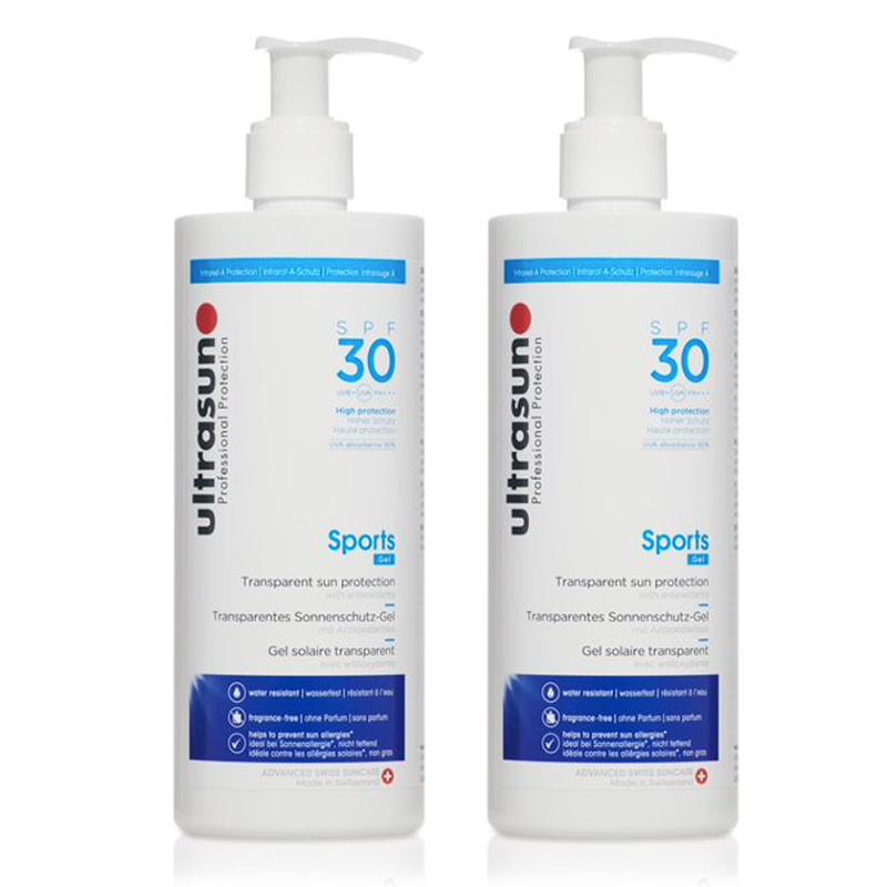 Ultrasun Transparent Sun Protection SPF30 Sports Gel 400ml Double
