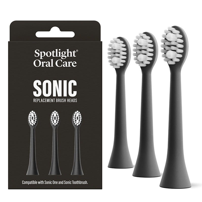 Spotlight Oral Care Black Sonic Toothbrush Replacement Heads In